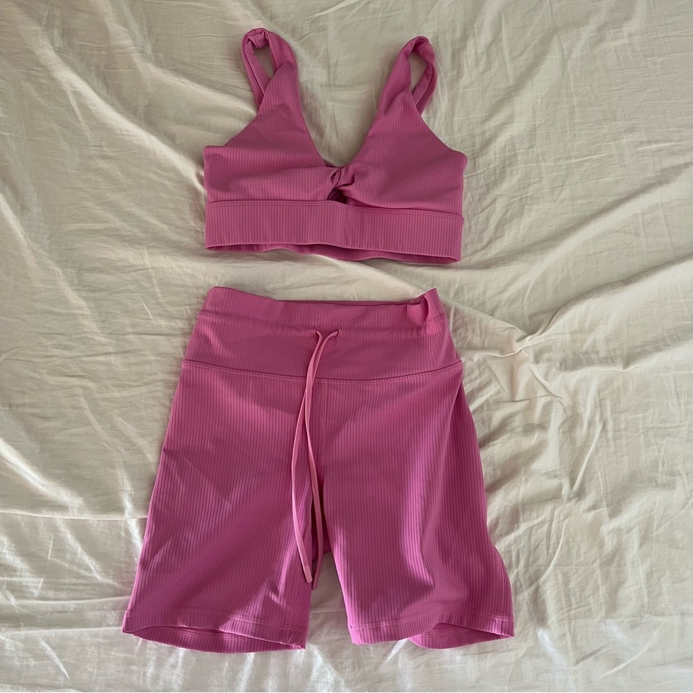 Fabletics Pink Athletic Shorts - Picture 2 of 7